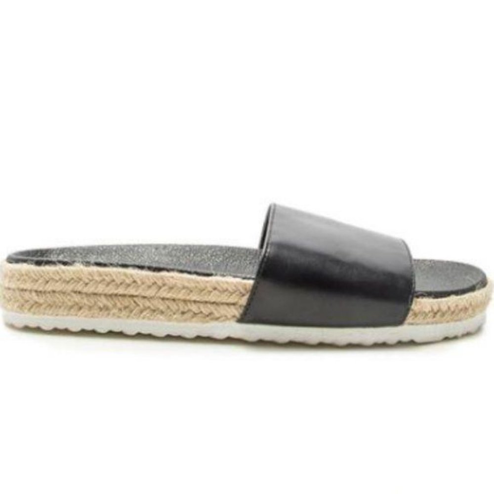 Espadrille Slides in Black - Picture 3 of 6